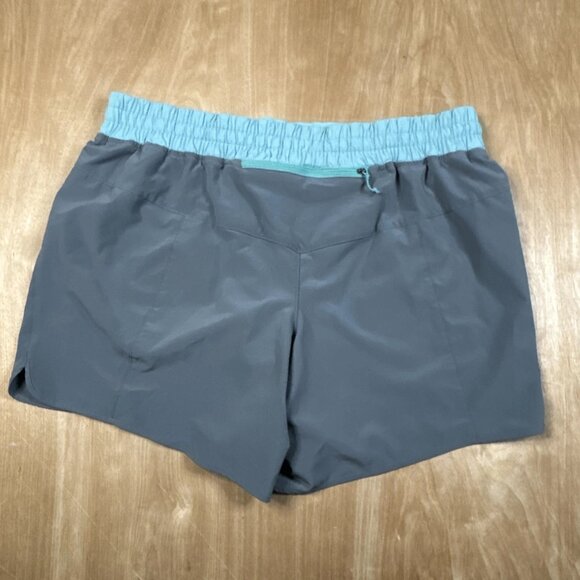 Patagonia Women's Nine Trails Activewear Running Shorts Lining Gray Teal Sz L - Picture 5 of 6